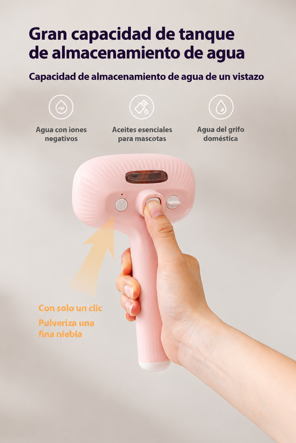 🎀 Cepillo Spray 2 en 1 para mascotas